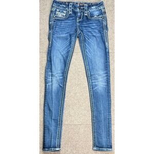 Rock Revival Alanis Skinny Womens‎ Embroidered Denim Jeans Size 24